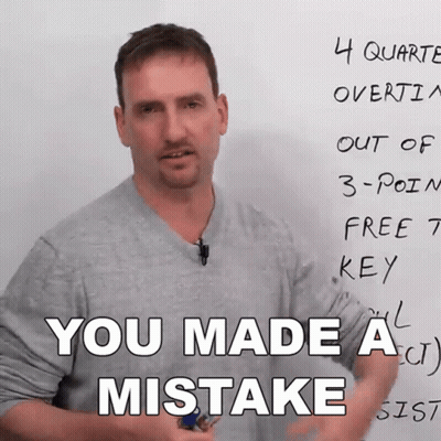 Man In Front Of Whiteboard Saying You Made A Mistake GIF