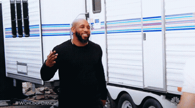 Man In Front Of World Of Dance Trailer GIF