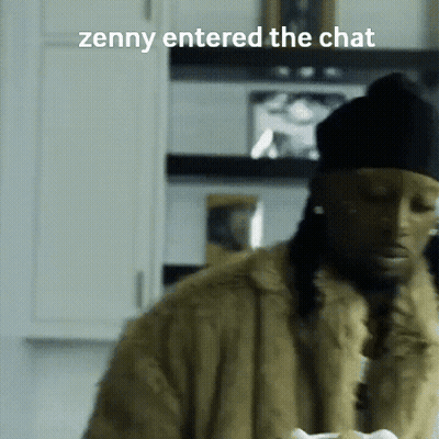 Man In Fur Coat And Black Hat Zenny Entered The Chat GIF