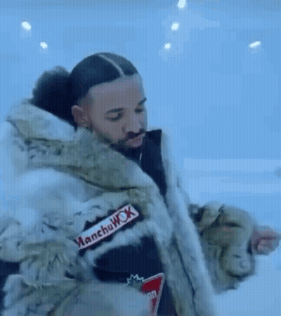 Man In Fur Coat On Snow GIF