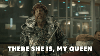 Man In Futuristic Costume Says My Queen GIF