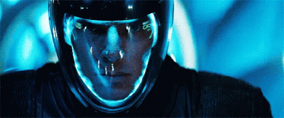 Man in Futuristic Helmet With Numbers on Face