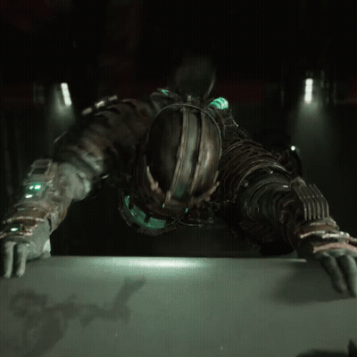 Man In Futuristic Suit Crawling GIF