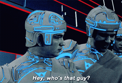 Man In Futuristic Suit Says Hey Who's That Guy GIF