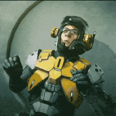 Man In Futuristic Suit With Number 1 GIF