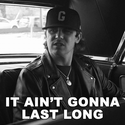 Man In G Baseball Cap Says It Ain't Gonna Last Long GIF