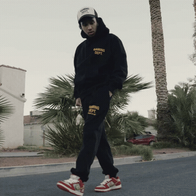 Man In Gaming Dept Hoodie And Sweatpants GIF