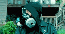 Man In Gas Mask Protective Seal GIF
