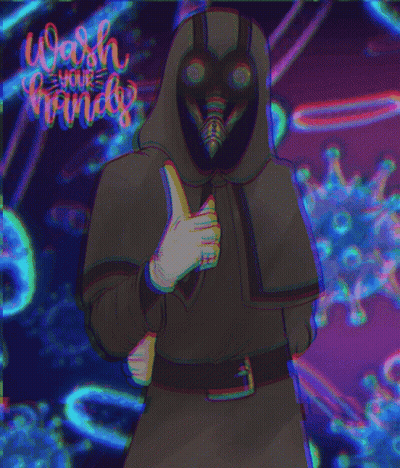 Man In Gas Mask Wash Your Hands GIF
