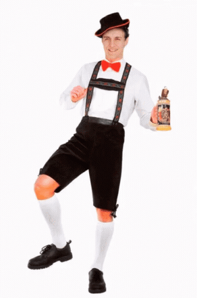 Man In German Costume Holding Beer GIF