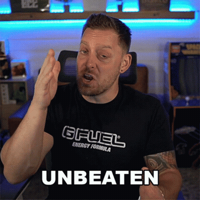 Man In GFuel Energy Formula Shirt Making Funny Face GIF