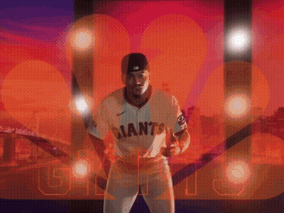 Man In Giants Jersey In Front Of City GIF