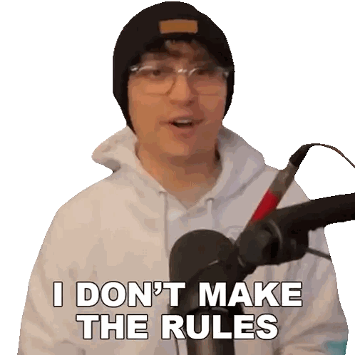 Man In Glasses And Beanie Says I Don T Make Rules Sticker