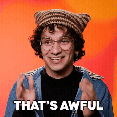 Man In Glasses And Beanie Says That's Awful GIF
