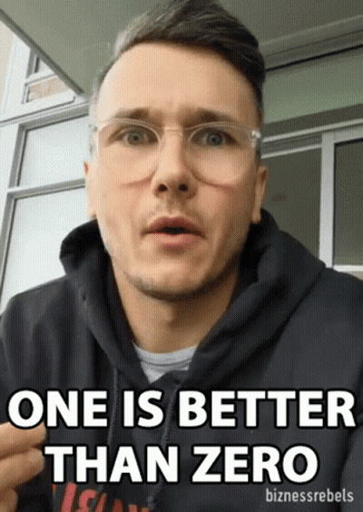 Man In Glasses And Black Hoodie Says One Is Better Than Zero GIF