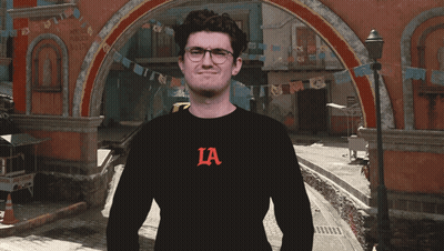 Man In Glasses And Black La Shirt GIF