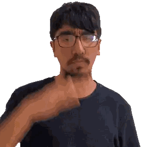 Man In Glasses And Black Shirt Making Funny Face Sticker