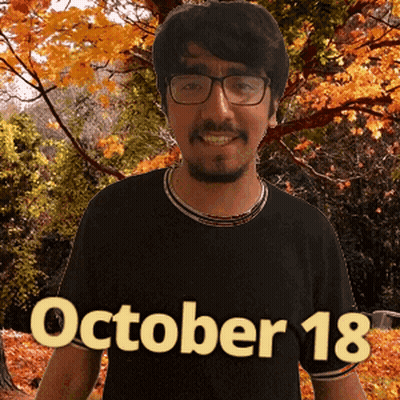 Man In Glasses And Black Shirt October 18 GIF