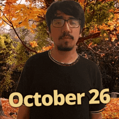 Man In Glasses And Black Shirt October 26 GIF