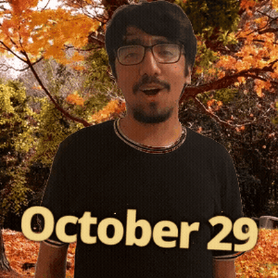 Man In Glasses And Black Shirt October 29 GIF