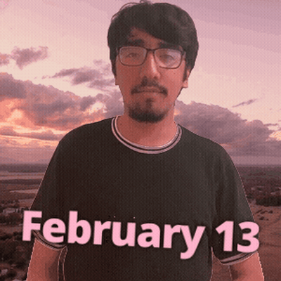 Man In Glasses And Black Shirt Saying February 13 GIF