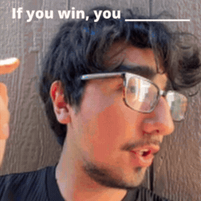 Man In Glasses And Black Shirt Saying If You Win You GIF