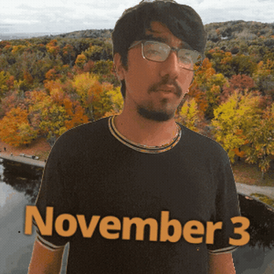 Man In Glasses And Black Shirt Saying November 3 GIF