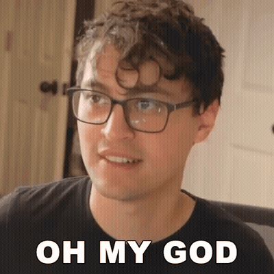 Man In Glasses And Black Shirt Saying Oh My God GIF