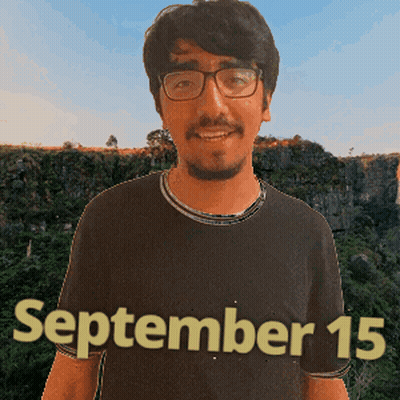 Man In Glasses And Black Shirt Saying September 15 GIF