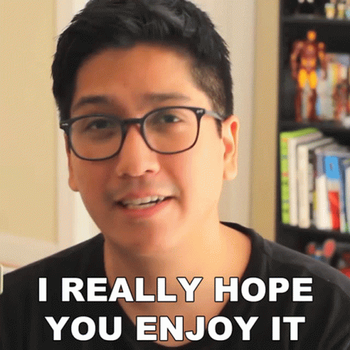 Man in Glasses and Black Shirt Says I Really Hope You Enjoy It