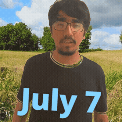 Man In Glasses And Black Shirt With July 7 GIF