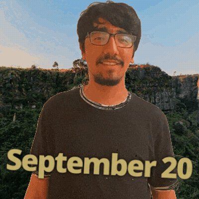 Man In Glasses And Black Shirt With September 20 GIF