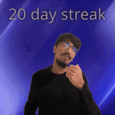 Man In Glasses And Black Sweater 20 Day Streak GIF