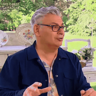 Man in Glasses and Blue Jacket on The Great Canadian Baking Show