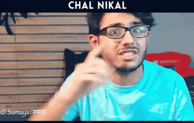 Man In Glasses And Blue Shirt Chal Nikal GIF
