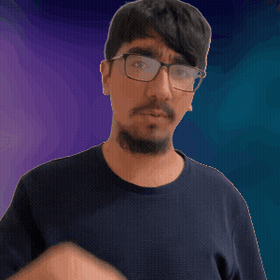 Man In Glasses And Blue Shirt Pointing Finger GIF