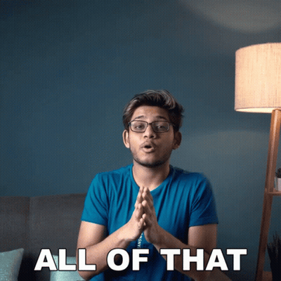 Man In Glasses And Blue Shirt Saying All Of That GIF