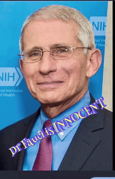 Man In Glasses And Blue Shirt Saying Dr. Fauci Is Innocent GIF