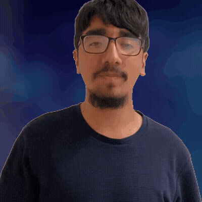 Man In Glasses And Blue Shirt Waving GIF