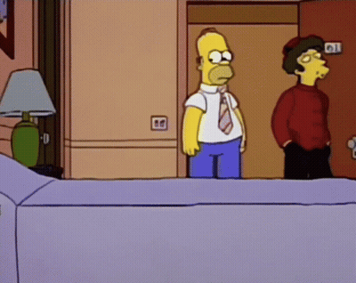 Man In Glasses And Blue Shirt With Hands Up In Crowd GIF