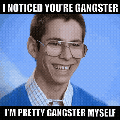 Man In Glasses And Blue Sweater I Noticed You Are Gangster GIF