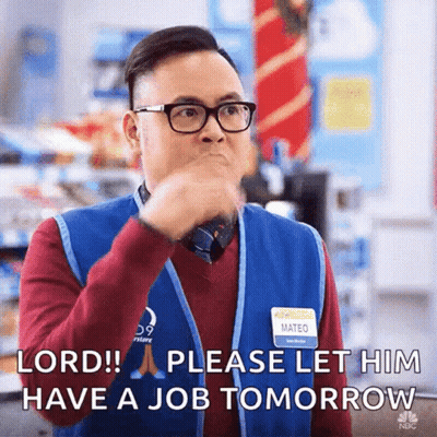 Man In Glasses And Blue Vest Asking For Job GIF