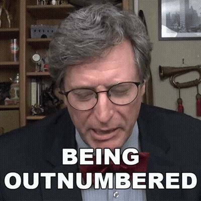 Man In Glasses And Bow Tie Saying Being Outnumbered GIF