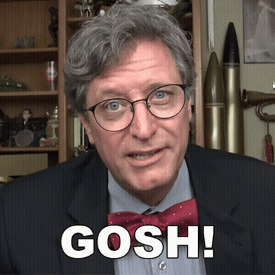 Man In Glasses And Bow Tie Saying Gosh GIF