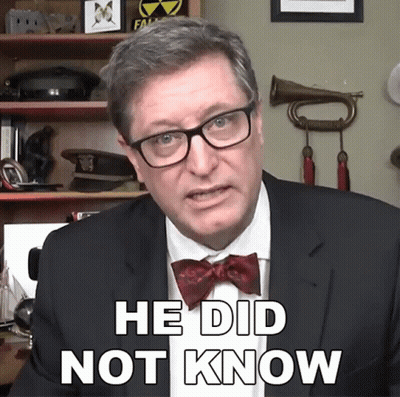 Man In Glasses And Bow Tie Saying He Did Not Know GIF
