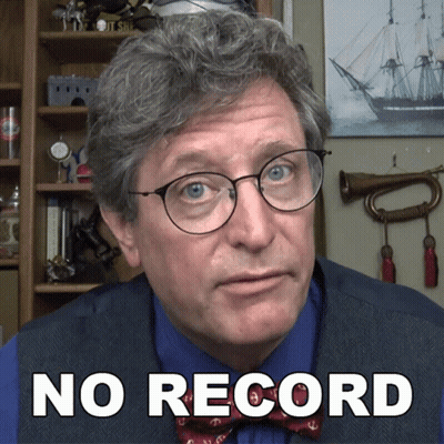 Man In Glasses And Bow Tie Saying No Record GIF