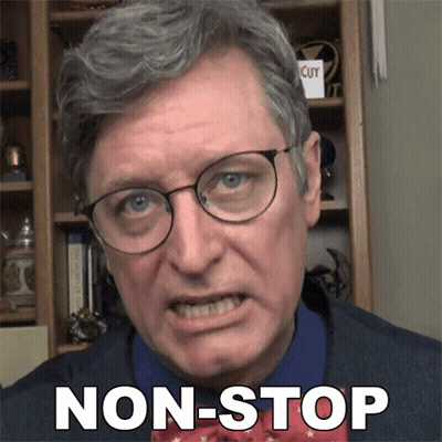 Man In Glasses And Bow Tie Saying Non-Stop GIF