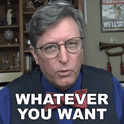 Man In Glasses And Bow Tie Saying Whatever You Want GIF