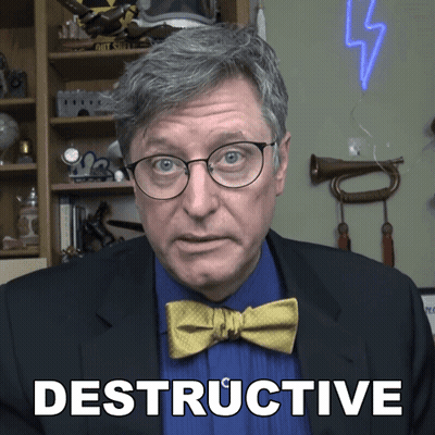 Man In Glasses And Bow Tie With Destructive On Face GIF