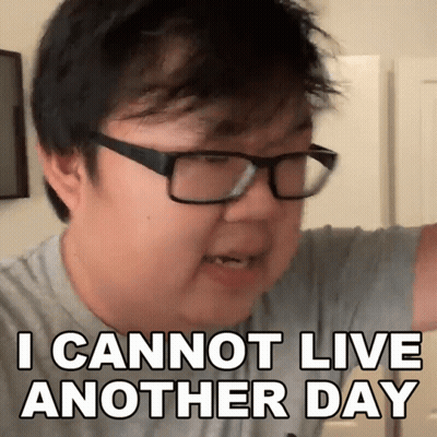 Man In Glasses And Gray Shirt Says I Cannot Live Another Day GIF